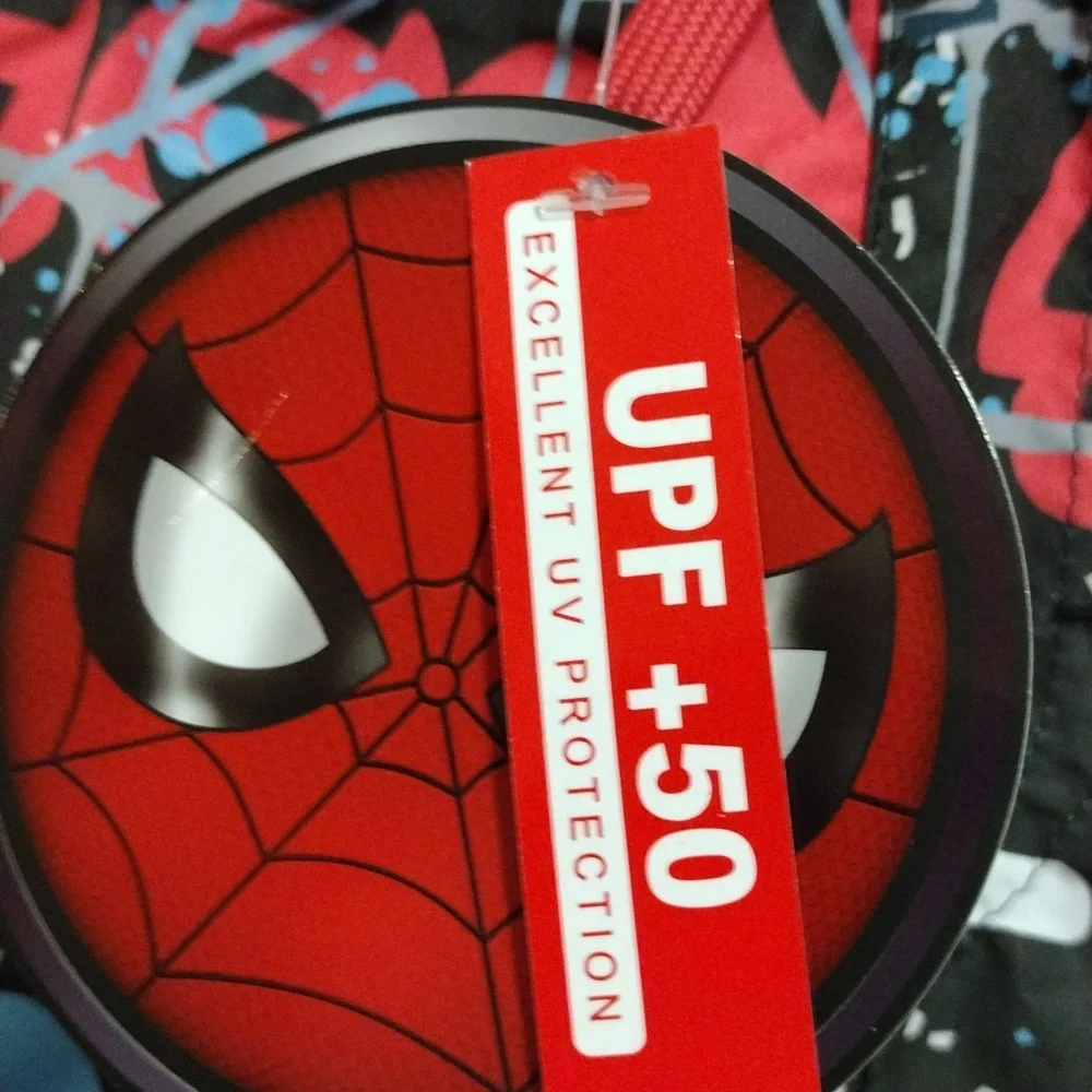 Spider-Man Swim Trunks - Black and Red Size Boy's Size 10/12 🆕